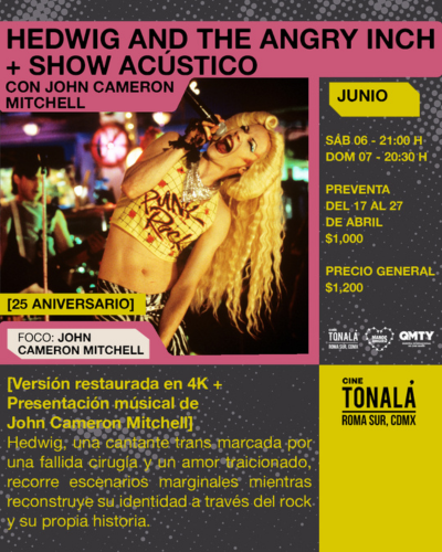 FOCO EN JOHN CAMERON MITCHELL: HEDWIG AND THE ANGRY INCH + SHOW ACÚSTICO CON JCM (Boletos Agotados)